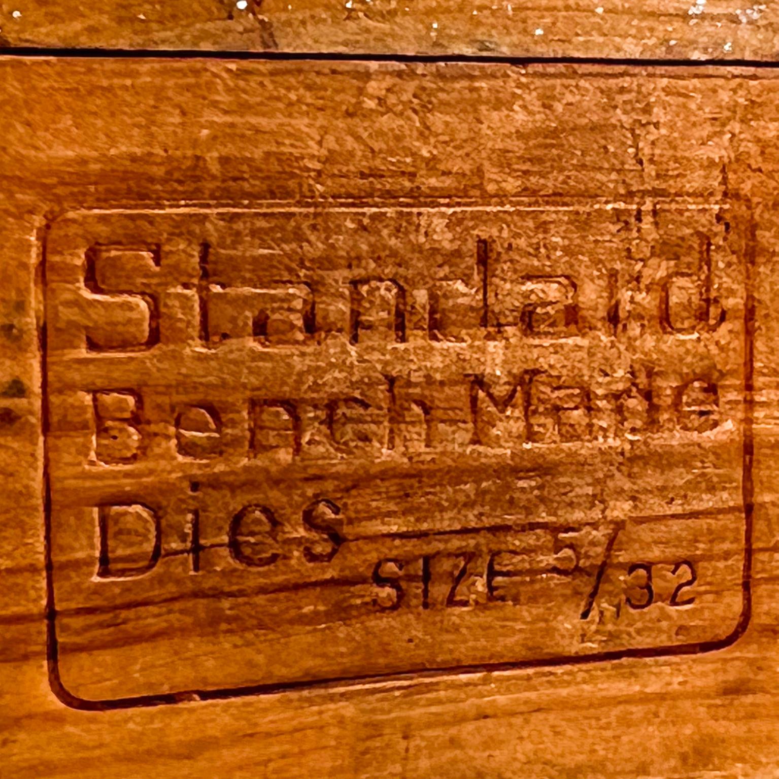 Vintage Standard Bench Made Dies Steel Stamps Wood Box 6