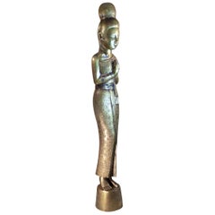 Vintage Standing Bronze Beauty Statue