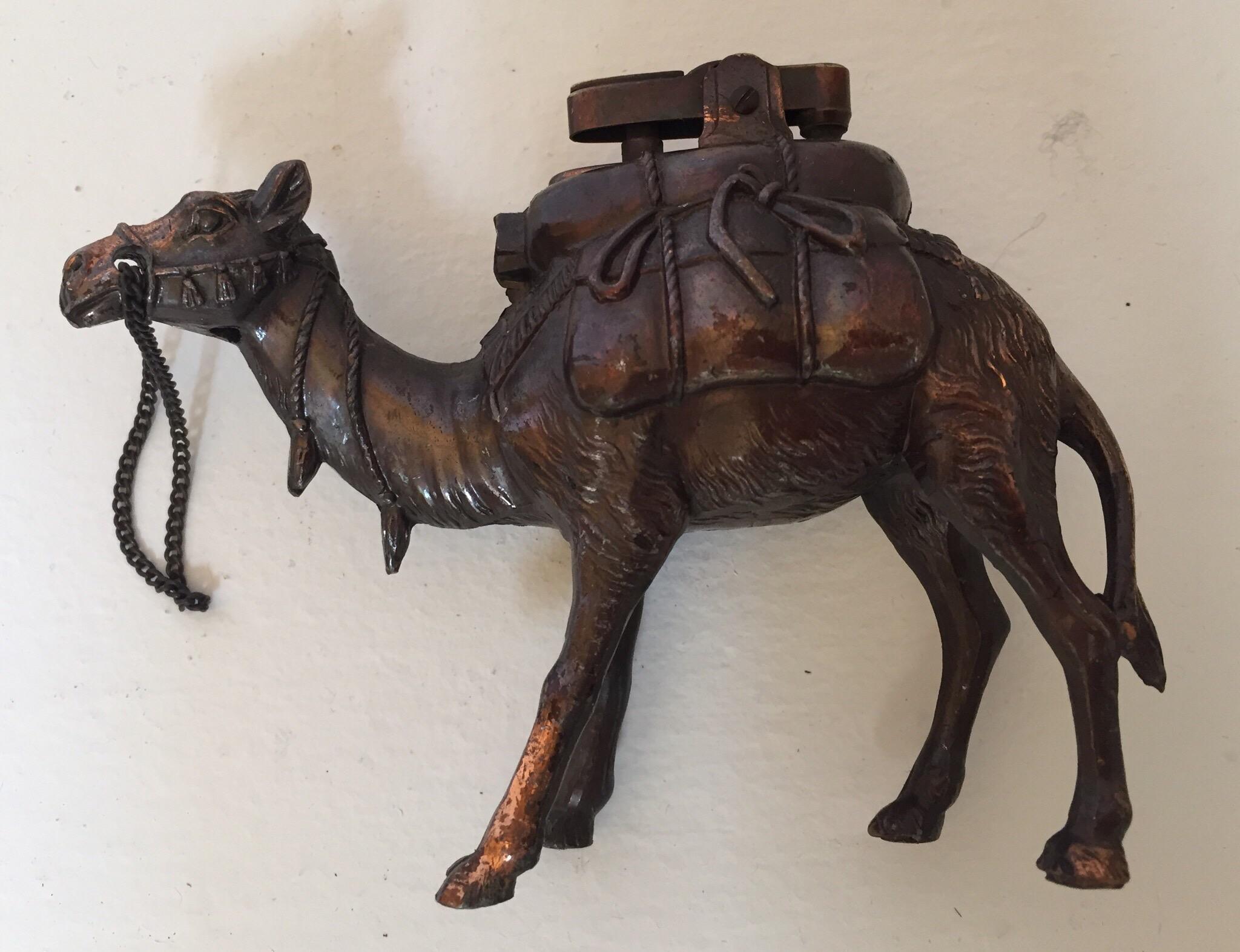 Moorish Vintage Standing Camel Sculpture Table lighter