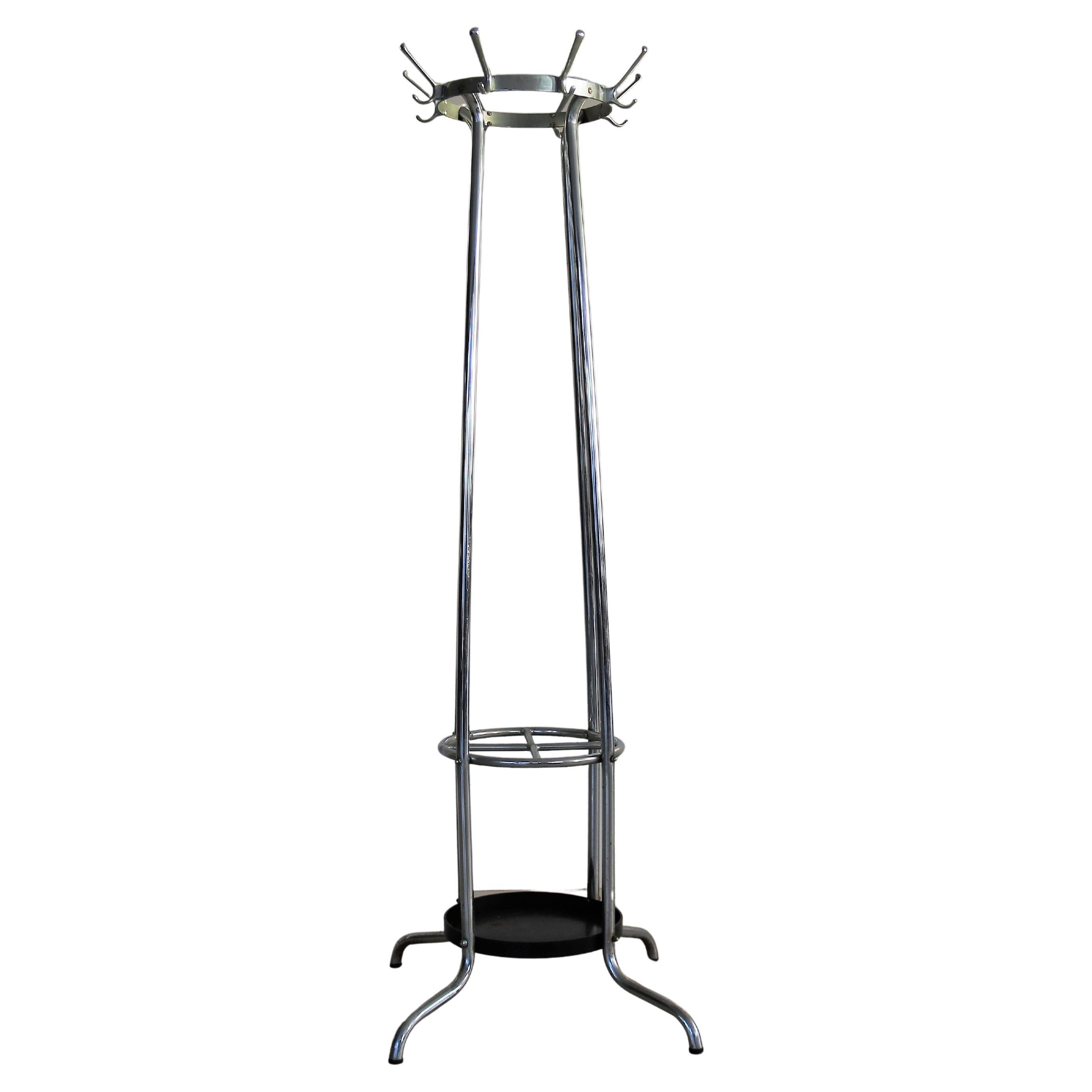 vintage stand coat rack  70s  Chrom