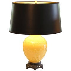 Vintage Stangl Art Deco Pottery "Archers" Atomic Yellow Large Globe Vase Lamp