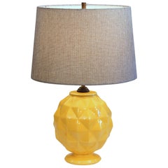 Vintage Stangl Art Deco Pottery Geodesic Dome Sphere Globe Yellow Vase Lamp