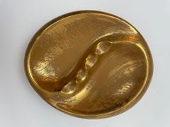 Vintage Stangl Hand-Painted Gold Oval Ashtray Dish Catchall 1960s