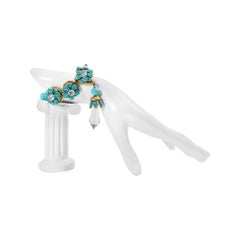 Vintage Stanley Hagler Faux Turquoise Dangling Crystal Bracelet Circa 1960s