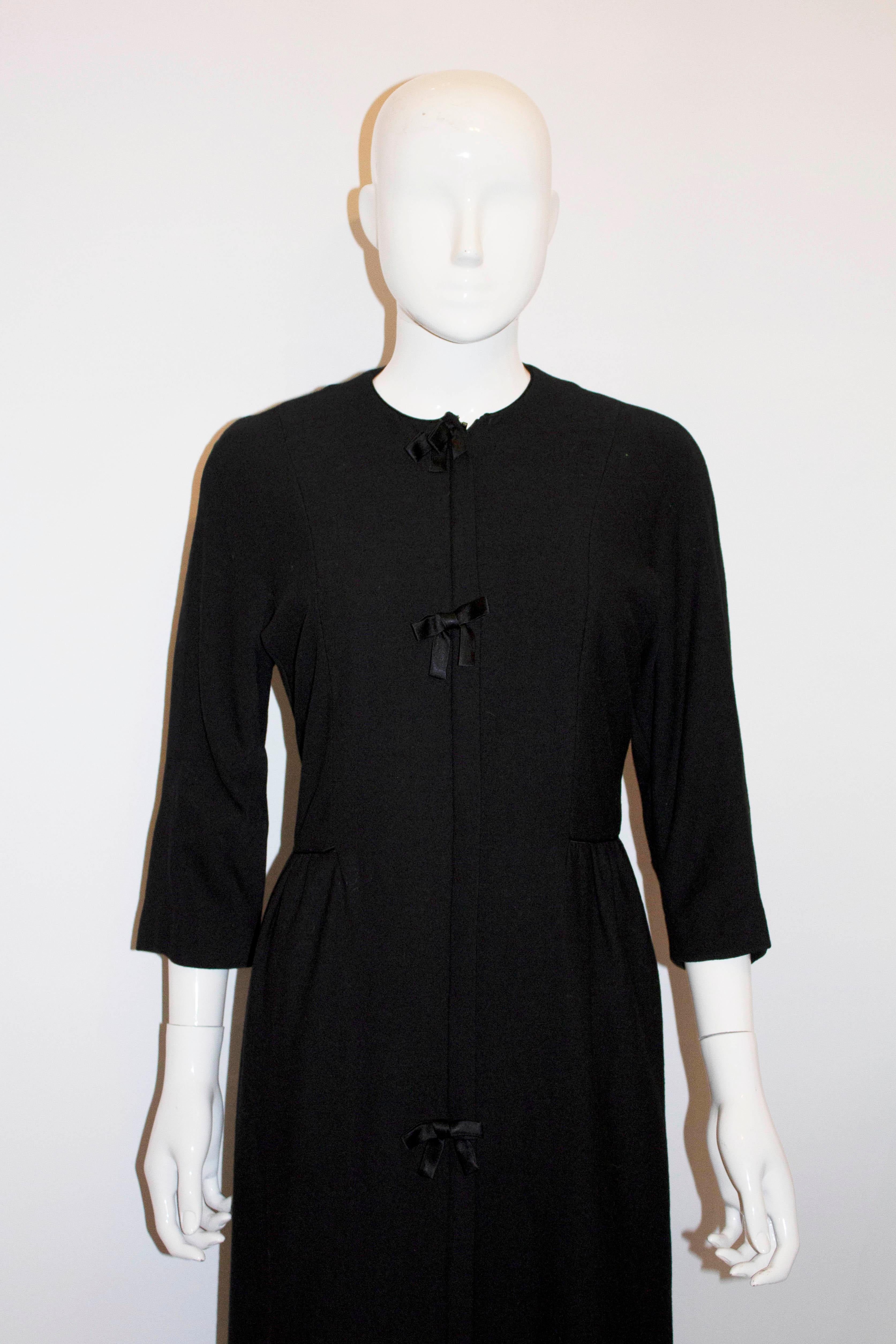 Noir Stanley Korshak Chicago - Vintage  Robe de cocktail noire en vente