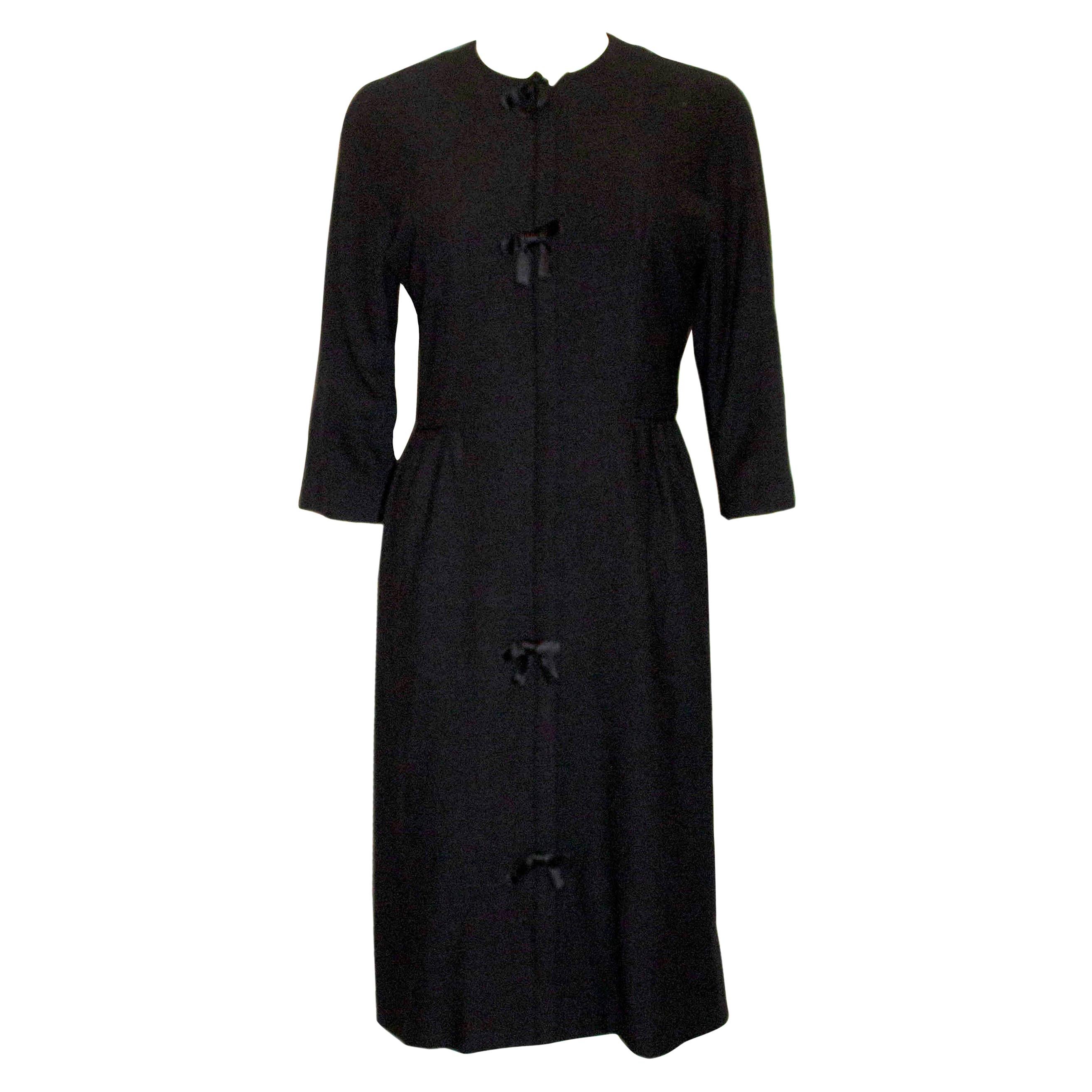 Stanley Korshak Chicago - Vintage  Robe de cocktail noire en vente