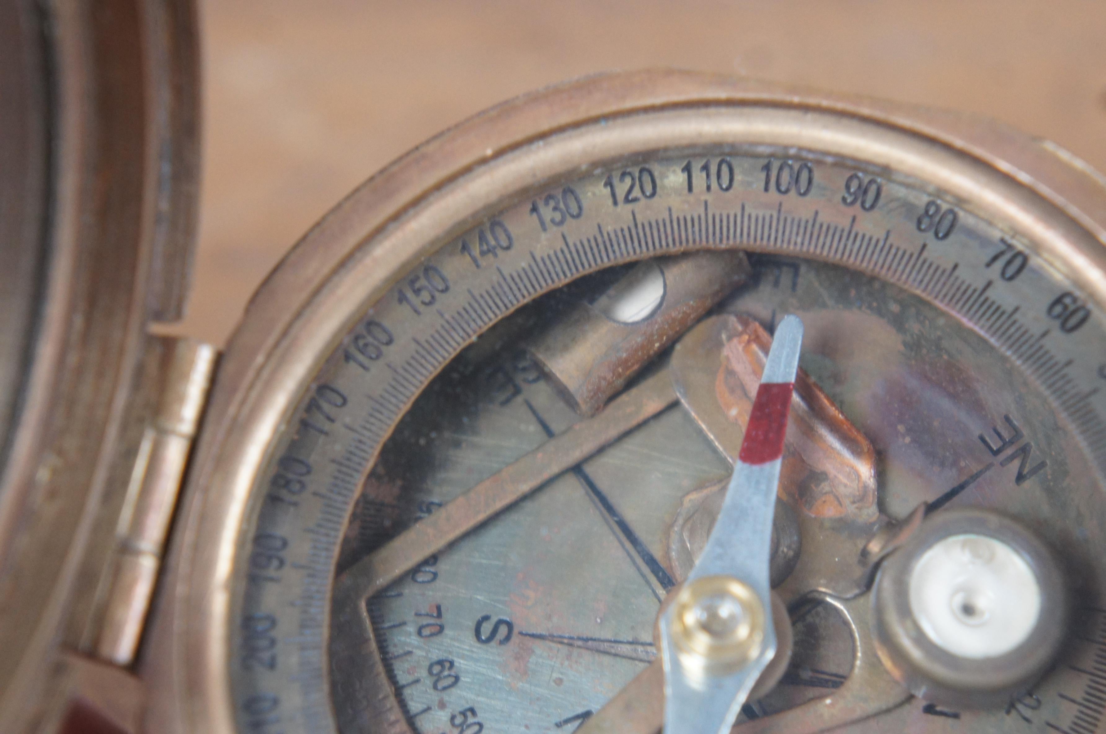 Vintage Stanley London Brass Natural Sine Nautical Navigation Compass 3