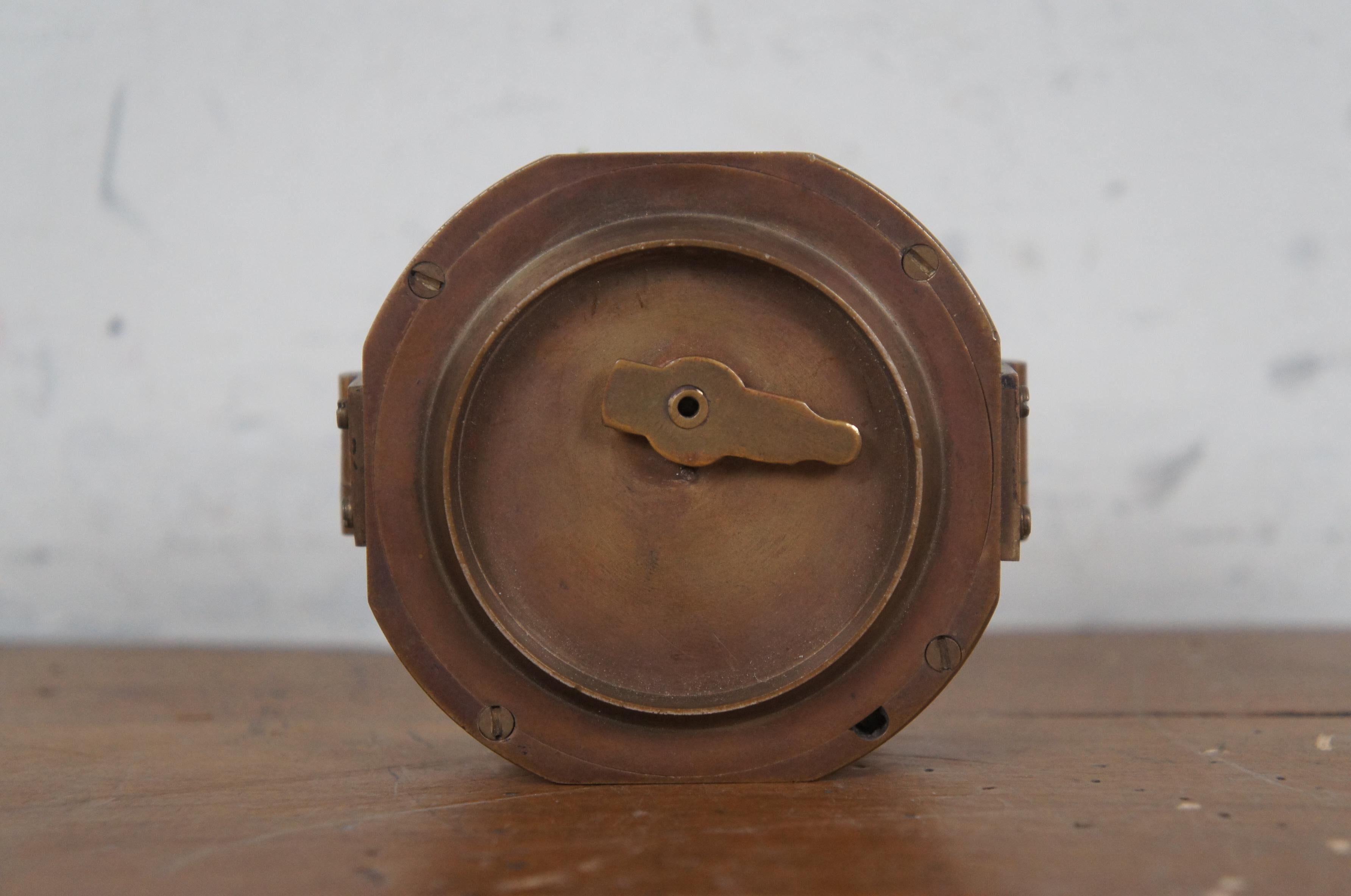 Bussola nautica d'epoca Stanley London in ottone a seno naturale da 3 pollici In condizioni buone a Dayton, OH