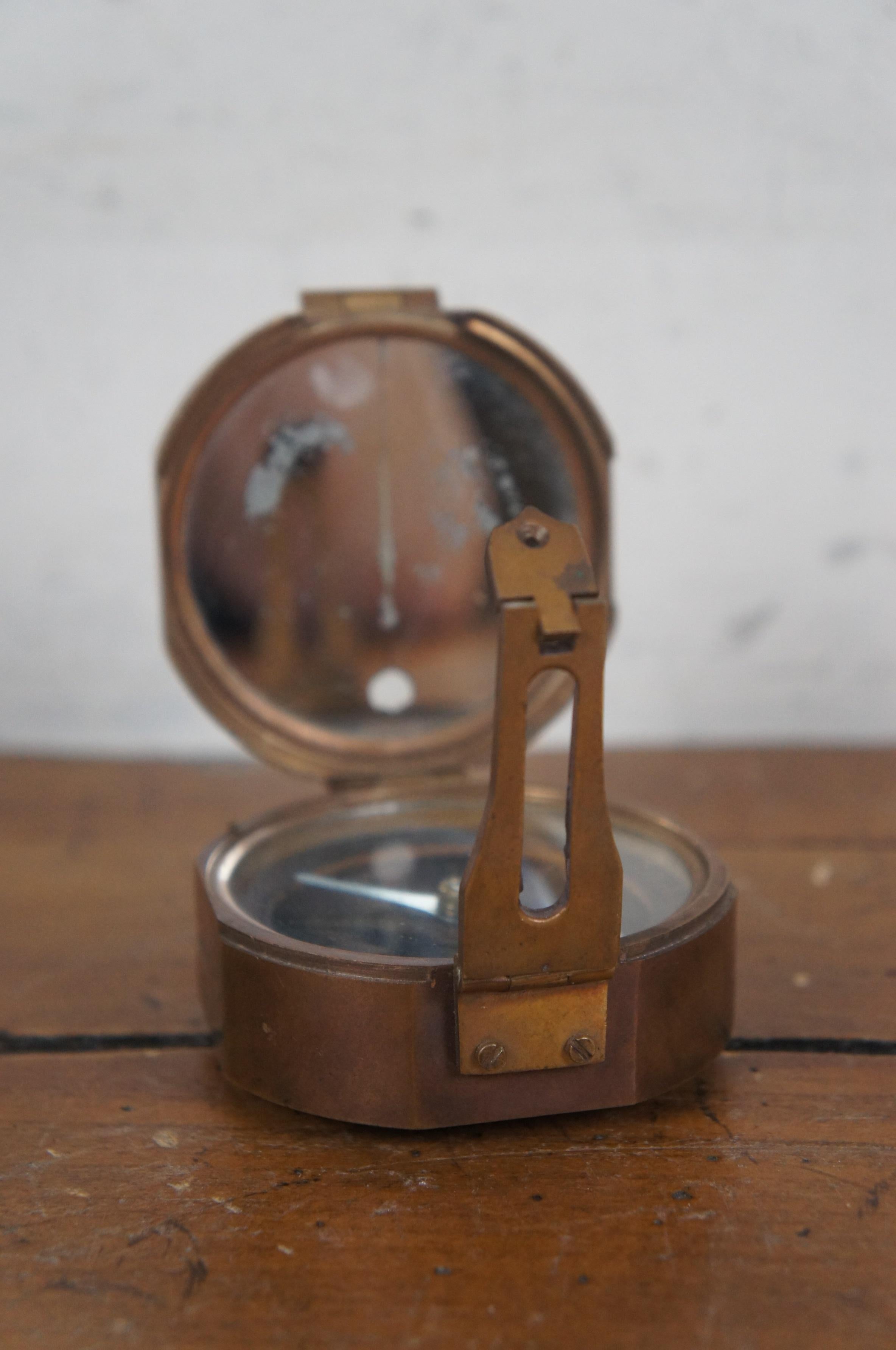 Ottone Bussola nautica d'epoca Stanley London in ottone a seno naturale da 3 pollici