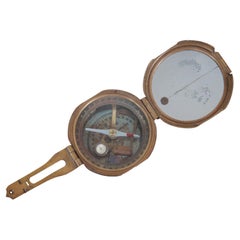 Used Stanley London Brass Natural Sine Nautical Navigation Compass 3"