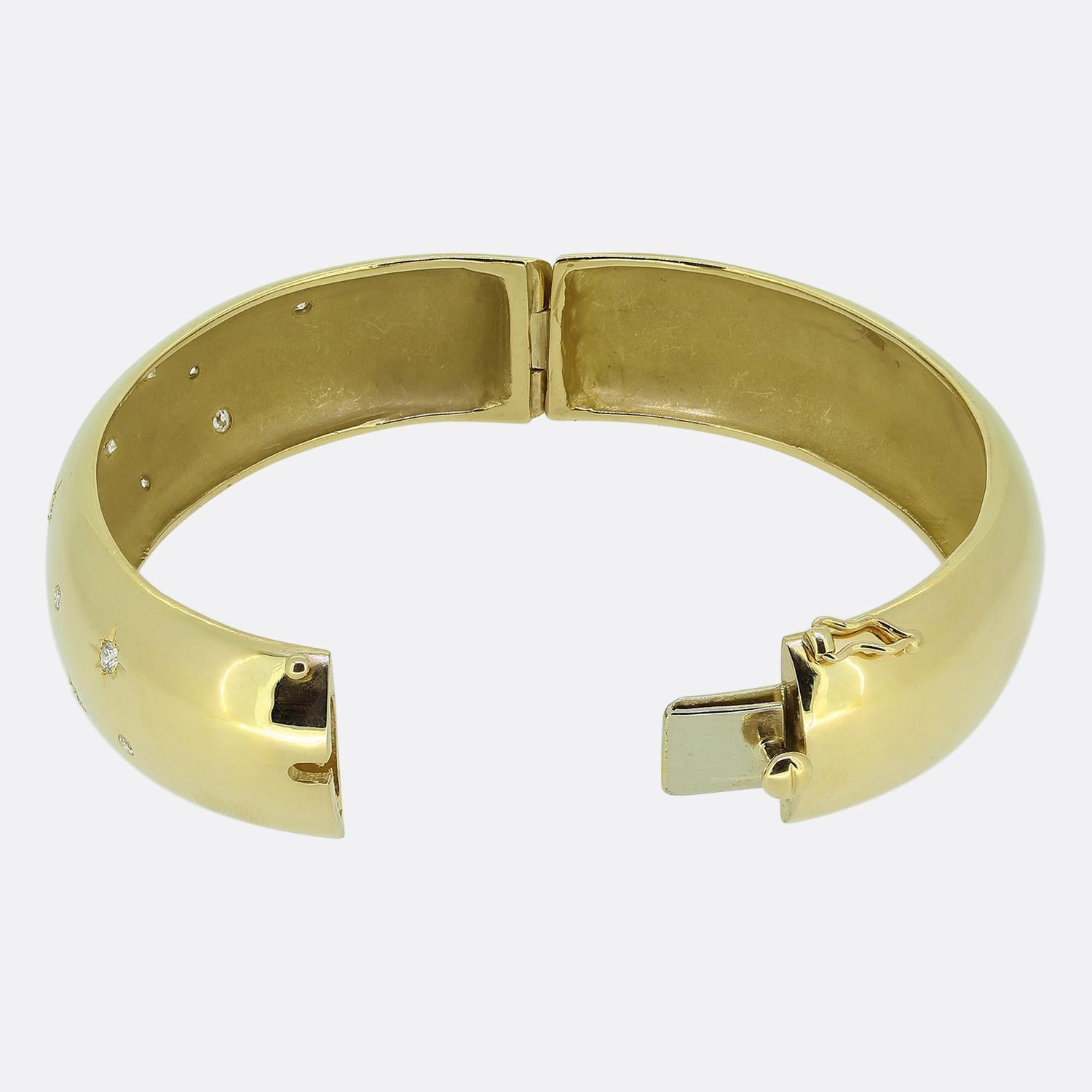 Vintage Star-Burst Diamond Set Bangle in vendita 1