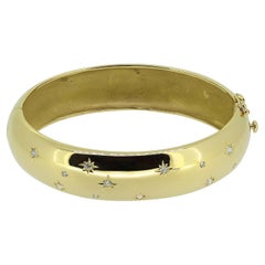 Vintage Star-Burst Diamond Set Bangle