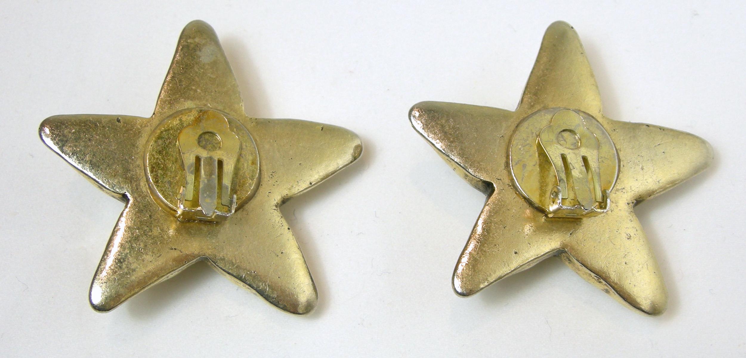 Vintage Star Earrings In Good Condition For Sale In New York, NY