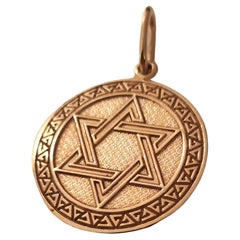 Vintage Star Of David Gold Pendant