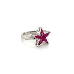 Vintage Star Pattern Custom Calibre Ruby Striking Gold Ring