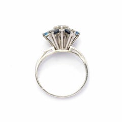 Vintage star ring with diamonds and sapphires