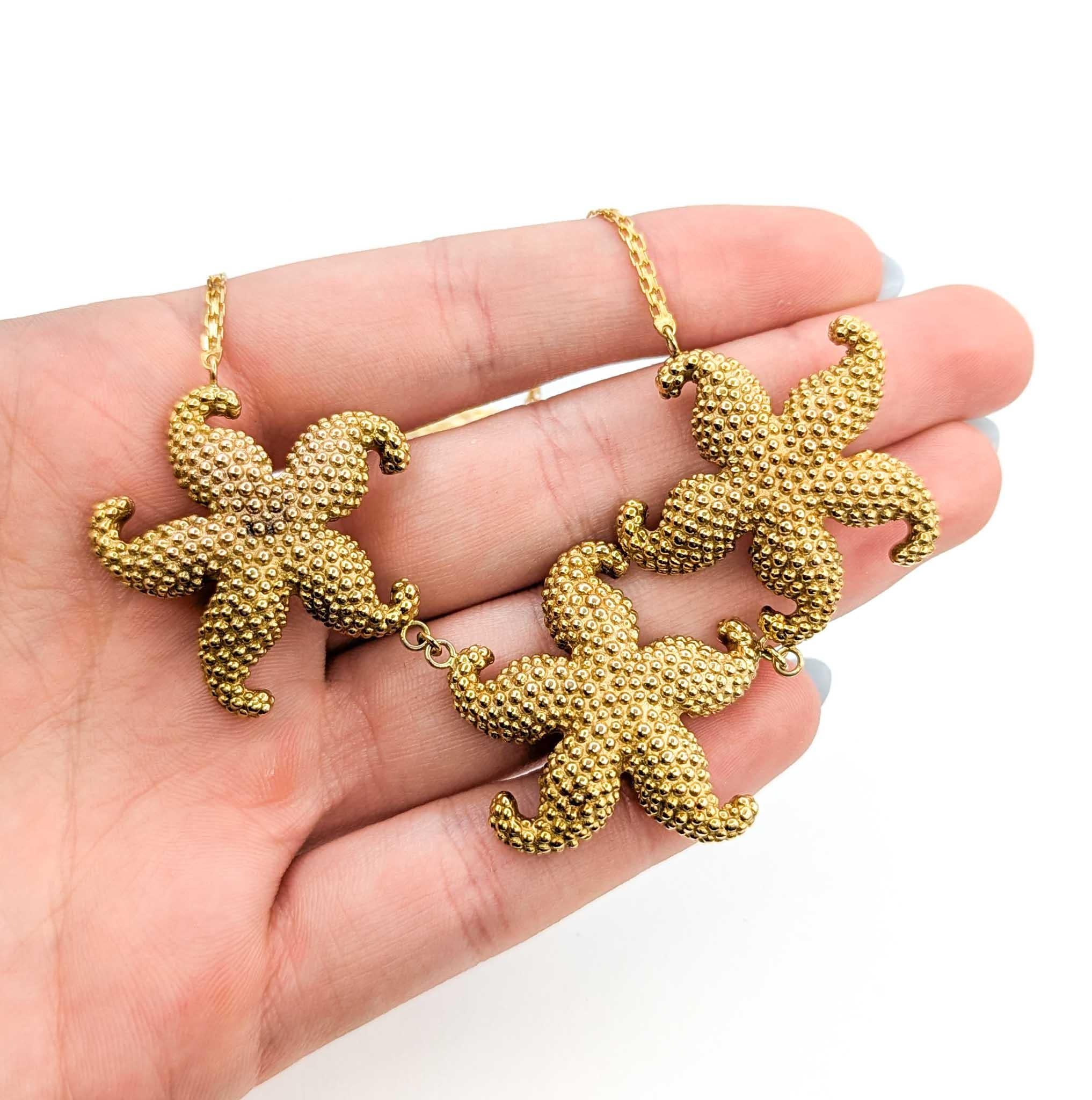 Contemporaneo Collana Vintage Starfish in oro giallo 14 carati in vendita