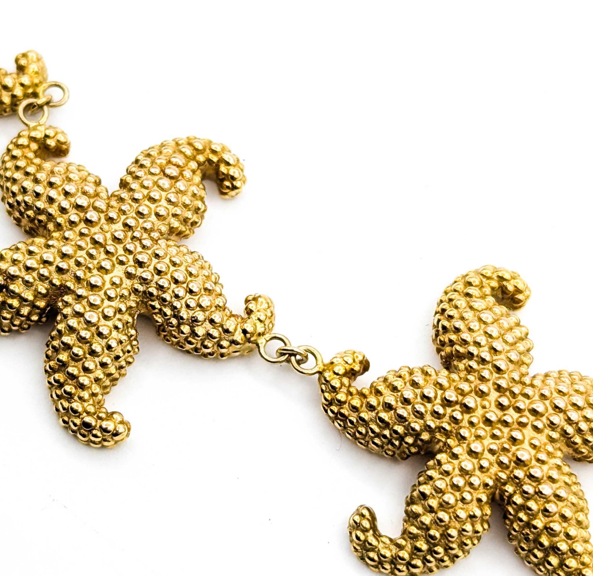 Collana Vintage Starfish in oro giallo 14 carati In condizioni ottime in vendita a Bloomington, MN