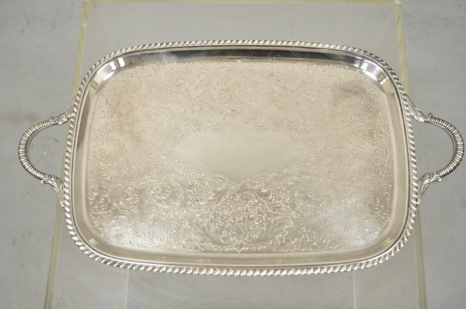 Vintage Starr EPC Regency Style Silver Plate Twin Handle Tray Platter In Good Condition In Philadelphia, PA