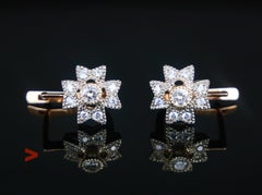 Orecchini Vintage Stars con diamanti naturali 0,44 ctw in oro rosa 14K / 4,3 gr