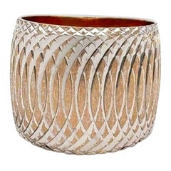 Vintage Statement 2-Tone Gold Wide Diamond Cut Spiral Band Ring