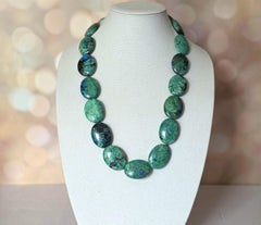 Vintage Statement Arizona Chrysocolla Necklace, Navajo Handcrafted Necklace