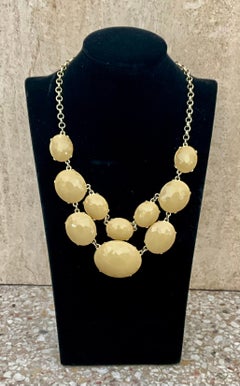 Vintage Statement Cream Beaded Bib Necklace