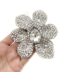 Vintage Statement Crystal Flower Brooch 2000s