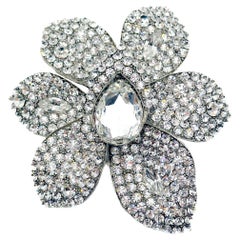 Vintage Statement Crystal Flower Brooch 2000s