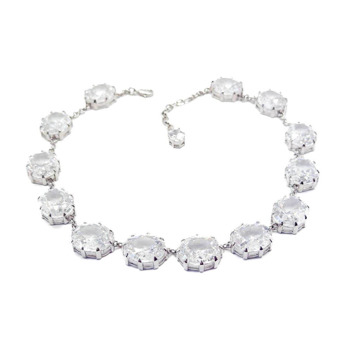 Vintage Statement Crystal Riviere Necklace 2000s In condizioni buone in vendita a Wilmslow, GB