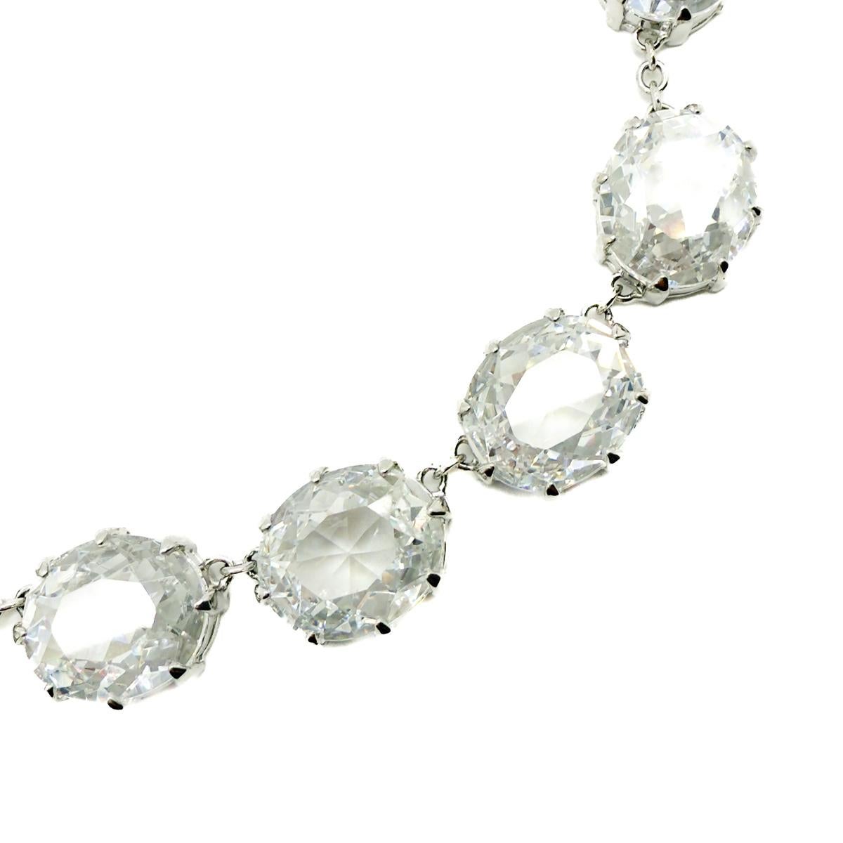 da uomo o donna Vintage Statement Crystal Riviere Necklace 2000s in vendita