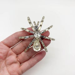 Vintage Statement Crystal Spider Brooch 1980s