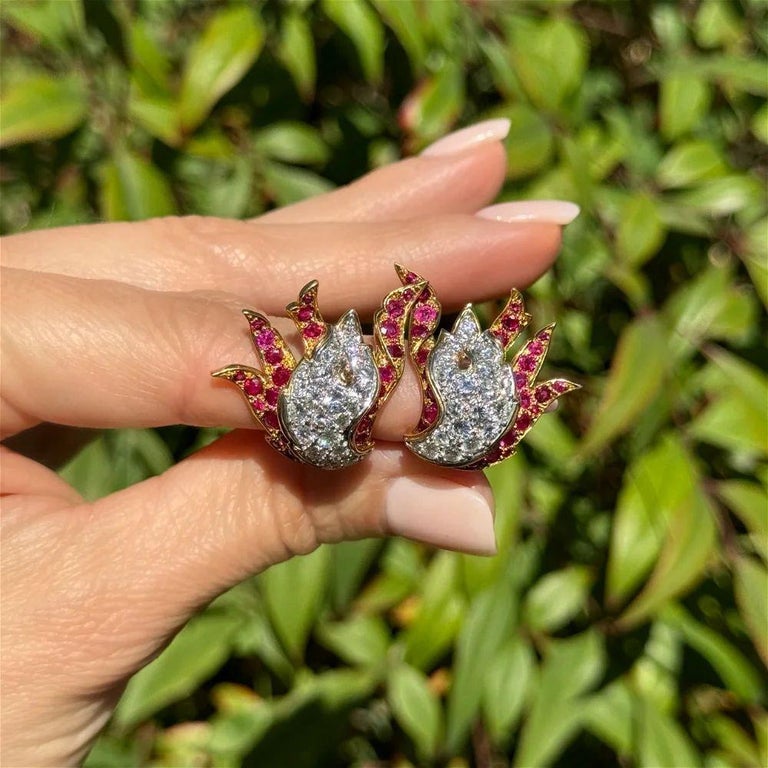 modern ruby earrings