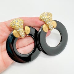 Vintage Statement Door Knocker Earrings 1980s