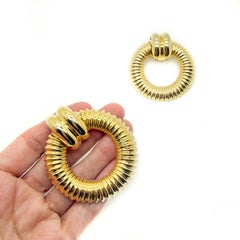 Vintage Statement Door Knocker Earrings 1980s