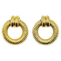 Vintage Statement Door Knocker Earrings 1980s