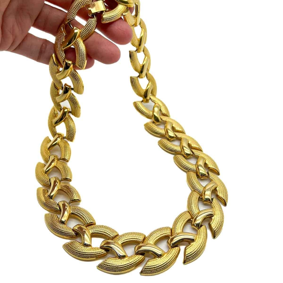 Femenino o masculino Collar de Eslabones Vintage Statement Fancy Años 80 en venta