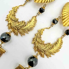 Vintage Statement Heart Tassel Earrings 1980s