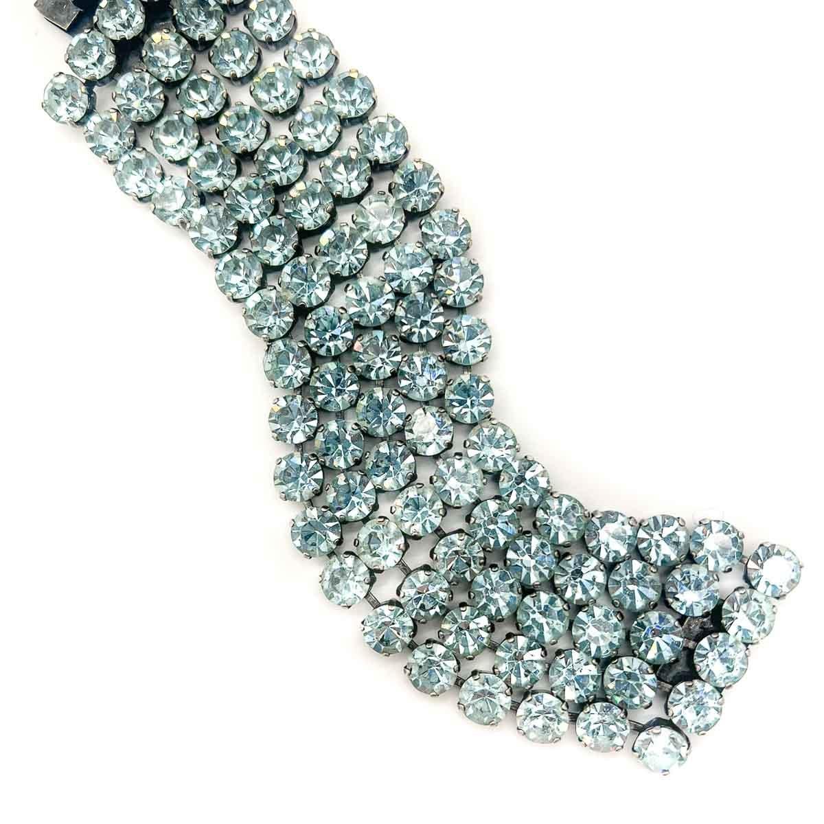 Women's or Men's Vintage Statement Sparkly Crystal Alexandrite Colour Change Cuff 1960s