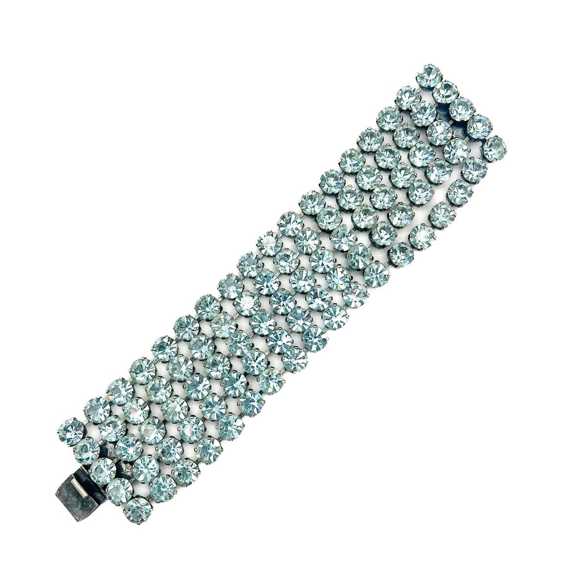 Vintage Statement Sparkly Crystal Alexandrite Colour Change Cuff 1960s 1