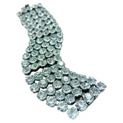 Vintage Statement Sparkly Crystal Alexandrite Colour Change Cuff 1960s
