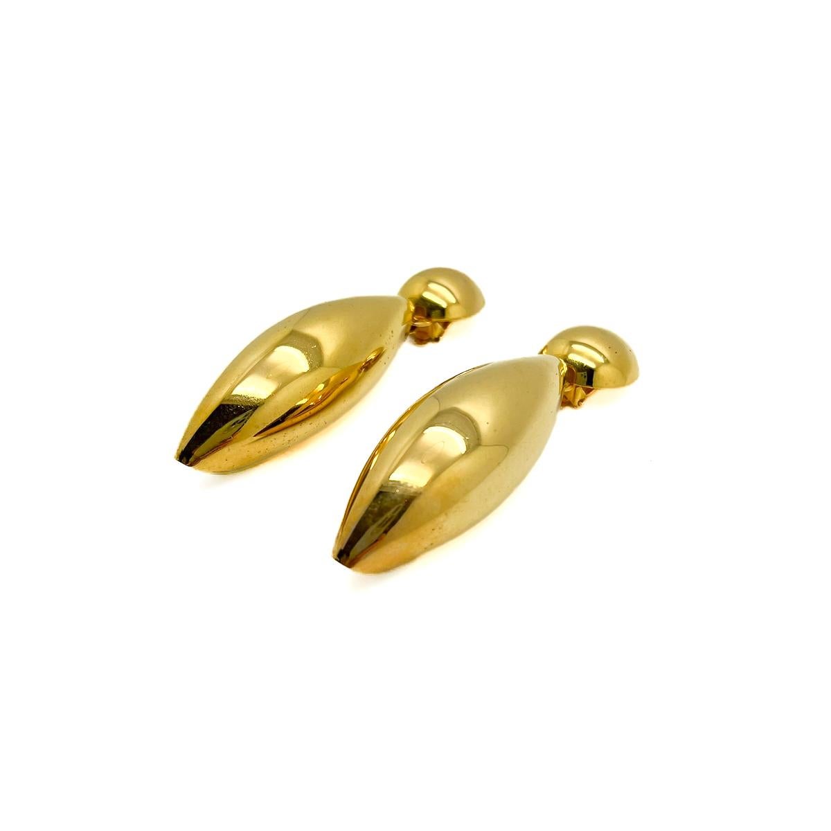 Vintage Statement Long Drop Bomb Earrings 1980s In Good Condition For Sale In Wilmslow, GB