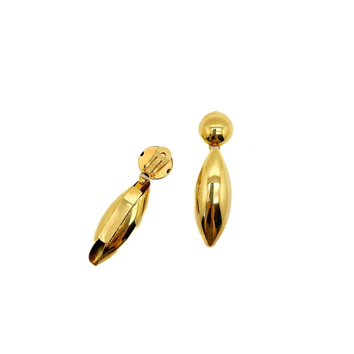 Women's or Men's Vintage Statement Long Drop Bomb Earrings 1980s For Sale