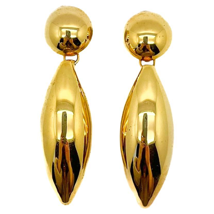 Vintage Statement Long Drop Bomb Earrings 1980s