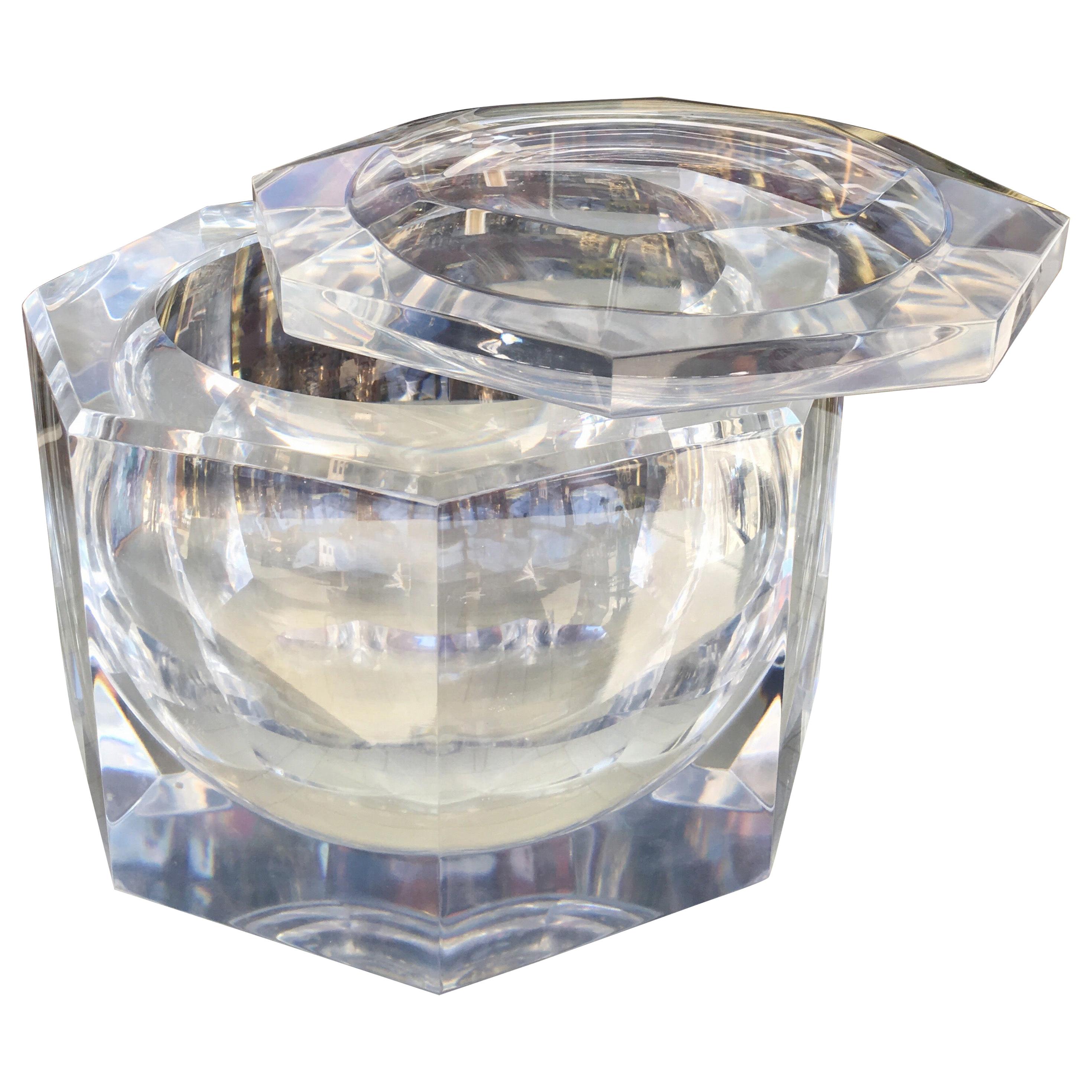 Vintage Statement Lucite Ice Bucket by Michael Kazan