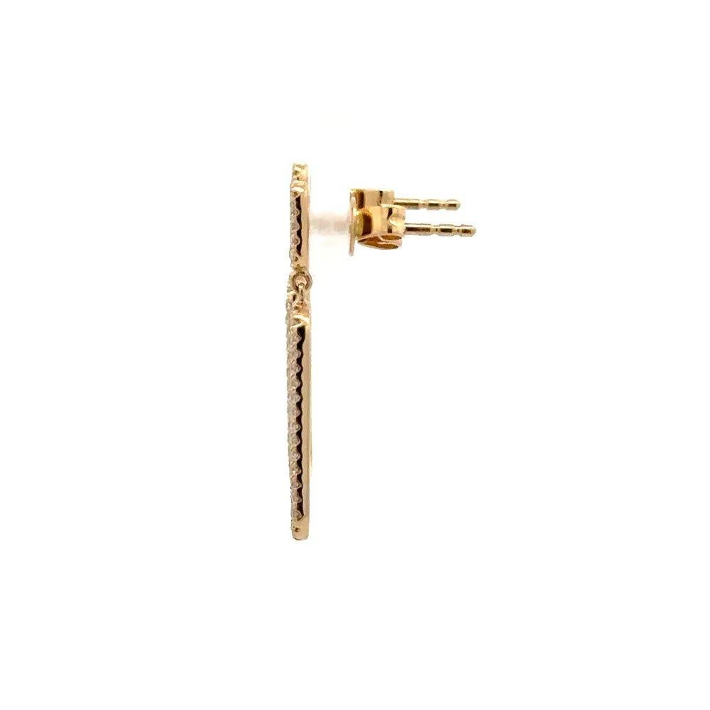 Boucles d'oreilles pendantes en or avec diamants et trombones ouverts. Pour femmes en vente