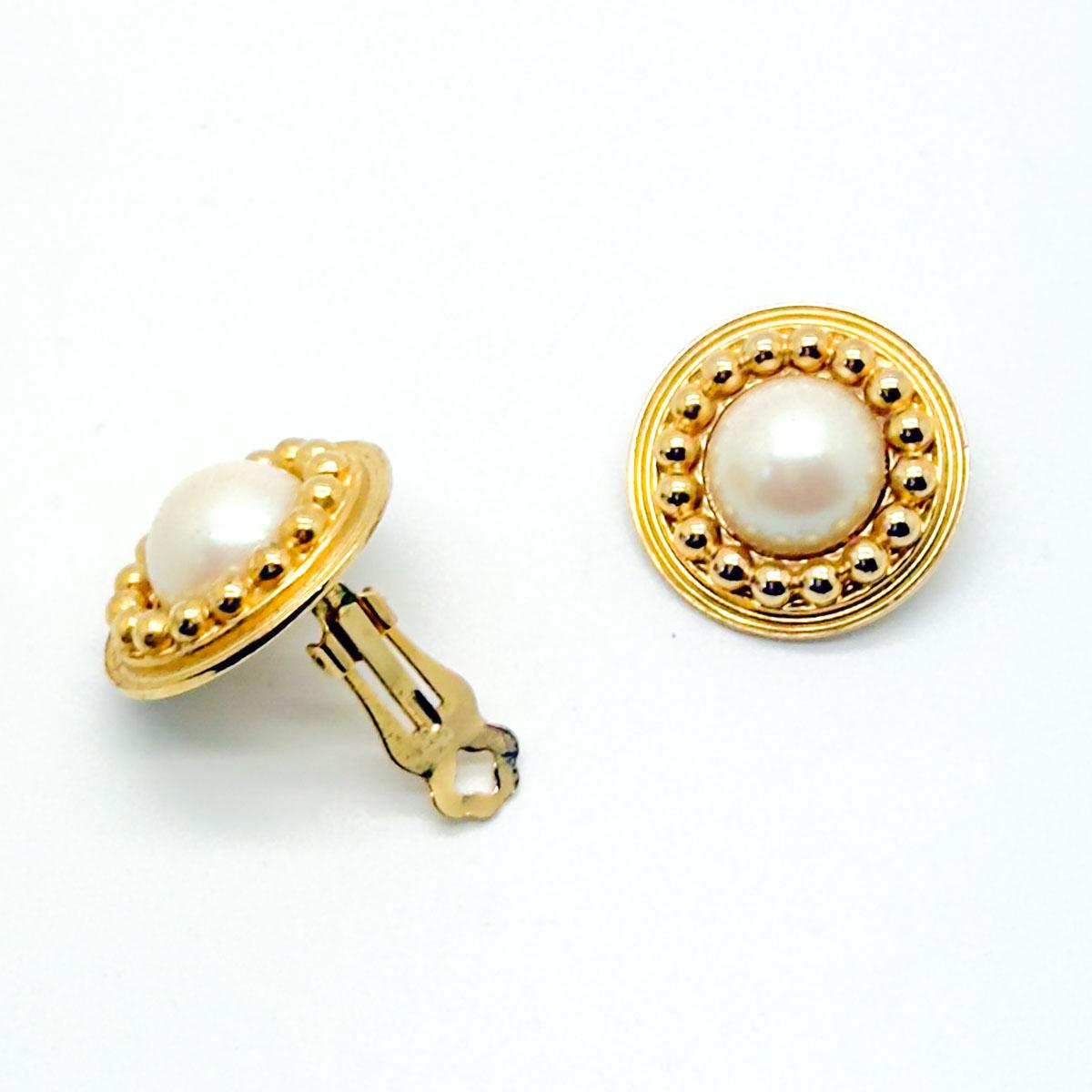 Vintage Statement Perle Bobble Ohrringe 1980s Damen im Angebot