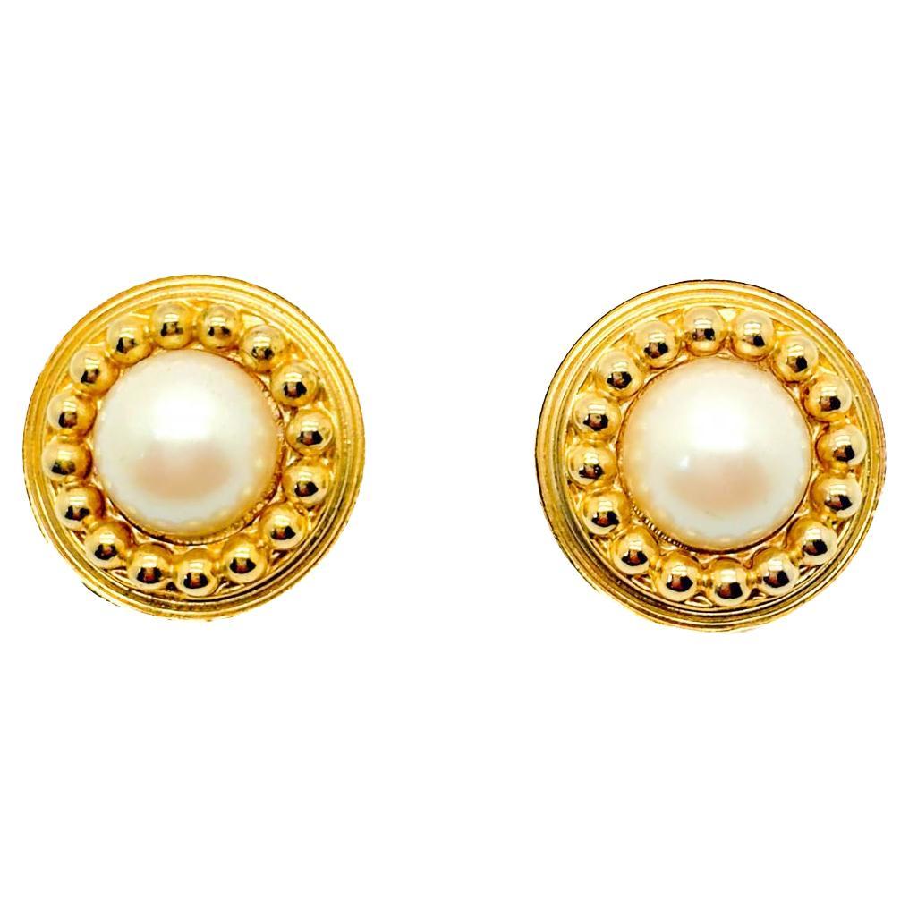 Pendientes de perlas vintage años 80