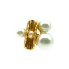 Retro Statement Pearl Cocktail Ring 1980s
