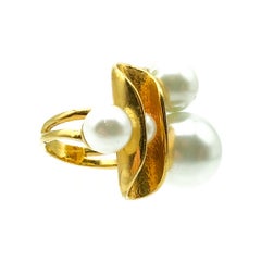 Vintage Statement Pearl Cocktail Ring 1980s